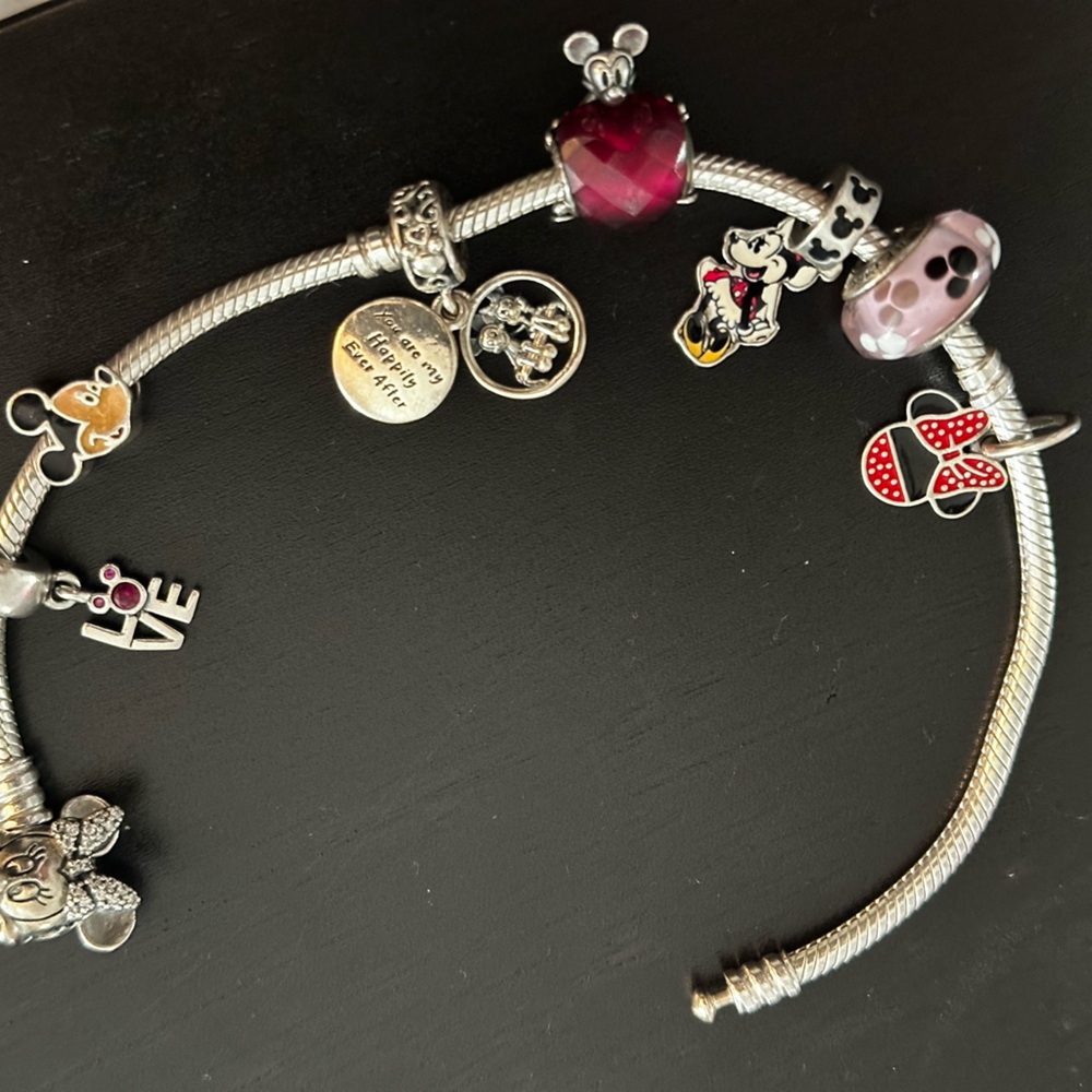 Pandora Disney Charm Bracelet with Mickey and Minnie Charms - Picture 2 of 3